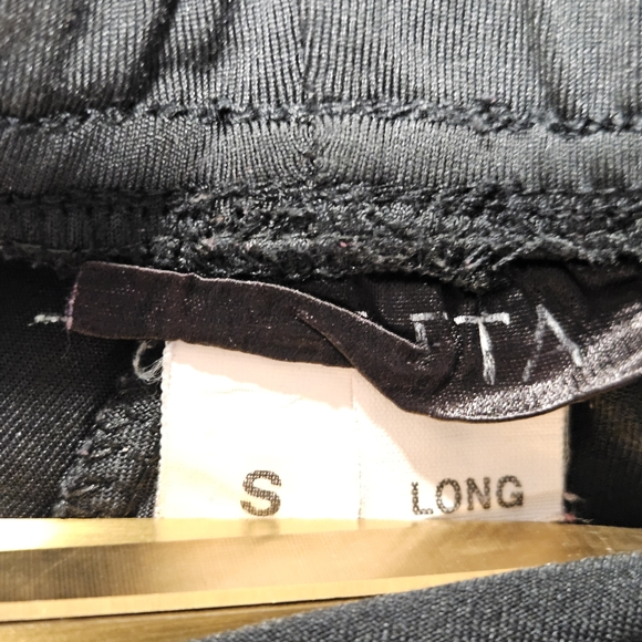 ATHLETA Black Joggers with Tan Side Stripes Cuff Zippers Womens Size Small Long - Picture 8 of 10